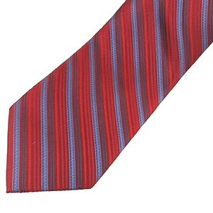 Necktie Eye-Catching Red Blue Diagonal Stripes BOCA CLASSICS Silk
